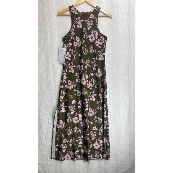 Outerknown Women’s Ellison Slip Dress Small Floral Green Pink Sleeveless Flowy - Picture 6 of 7